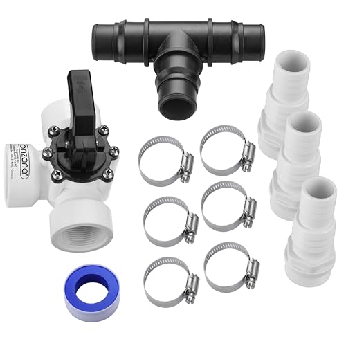 MONZANA® Kit de dérivation 12 pcs bypass piscine vanne 3 voies raccord Ø 32/38mm connecteur T pompe filtre à sable chauffage solaire pompe à chaleur