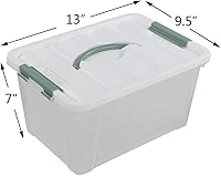 Vista 2 de Gloreen Contenedores de almacenamiento transparentes de 14 cuartos de galón con tapa, caja de plástico multiusos, 6 paquetes