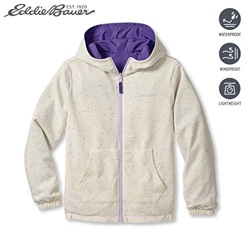 Eddie Bauer Kids Reversible Jacket - Full Zip Hooded Windbreaker, Water Repellent Jacket For Boys And Girls (Xs-Xl), Size X-Large, Violet Tulip #TOP1