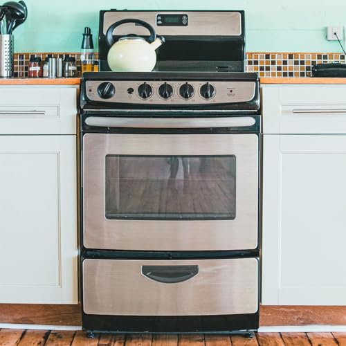 Image of Stainless Steel Contact Paper for Countertop Waterproof Silver Brushed Wallpaper for Kitchen,Dishwasher,Fridge Appliances, Cover (24 x 72 inch, Silver Brush)