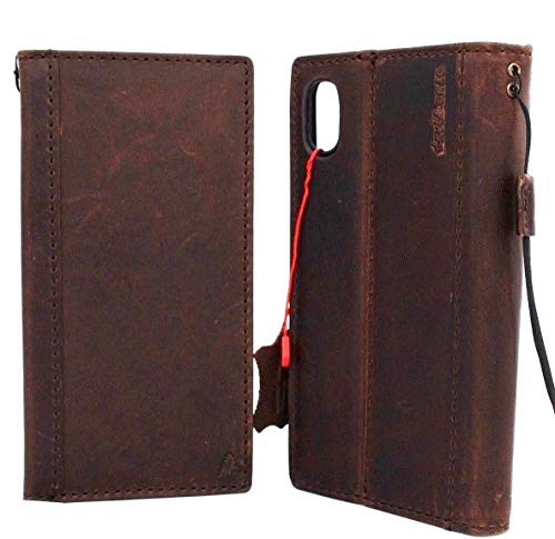 Genuine Leather Case for iPhone Xs max Book Wallet Handmade Cover Luxury Cards Slots Rubber Holder Strap Vintage Classic DavisCase pro xsmax