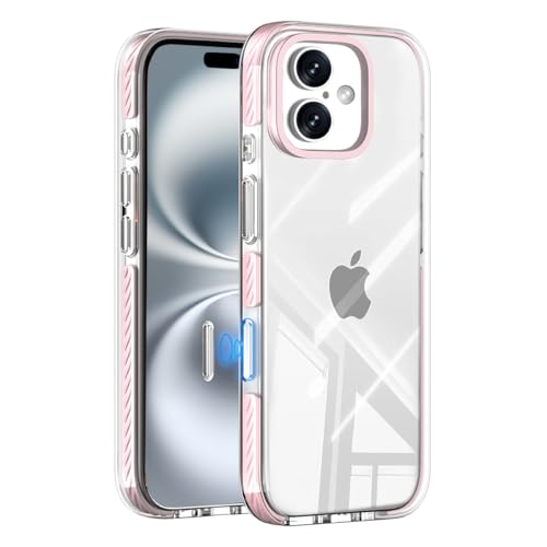 Velanera iPhone 16 �p �P�[�X �N���A �w�ʓ��� ���΂݂ɂ��� �ω��� �����h�~ �ϏՌ� U�^�o���p�[���� �J�����R���g���[�� �J���������Y�ی� �X�N���[���ی� PC+TPU ���킢�� �X�}�z�P�[�X�i�s���N�j