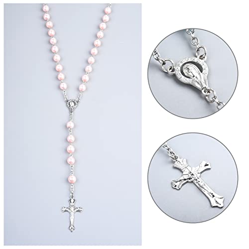 FLAFARY First Communion Rosary Set for Girls and Boys Catholic Beads for Men Women and Kids in Holy Cup Metal Gift Box - Image 4