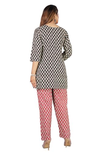 Image of Kuruti B Sheets Women's Printed Night Suit Set | Soft & Breathable Top and Pyjama Set for Women | Stylish Relaxed Fit Sleepwear for Everyday Comfort | Perfect Lounge Wear for Home & Travel