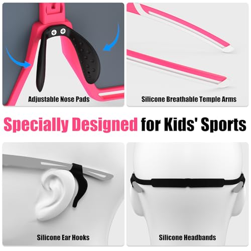 Image of X-TIGER Polarized Kids Sunglasses Youth Baseball Sunglasses UV400 Boys Girls Sports Sun Glasses for Softball Cycling Scooter