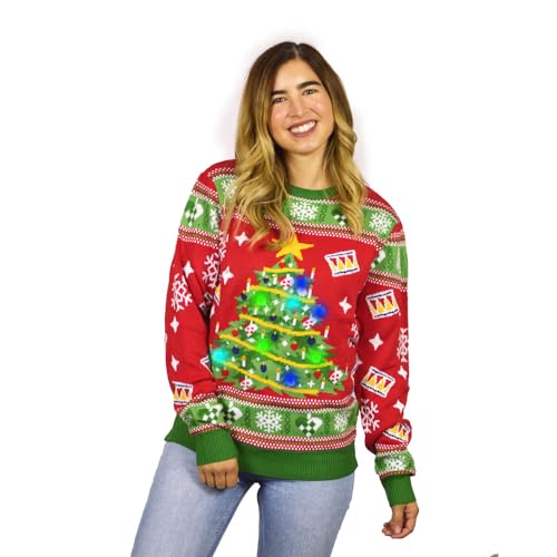 Jersey de Navidad familia con luces LED árbol navideño para hombre mujer y niños