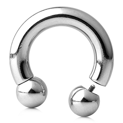 Ruifan 316L Surgical Steel Circular Internally Threaded Barbell Horseshoe 2G 4G 6G 8G 0G 00G