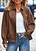 PRETTYGARDEN Faux Suede Bomber Jacket Women Fall Fashion 2026 Casual Zip Up Oversized Trendy Winter Clothing Outerwear Coats (Brown,X-Large)