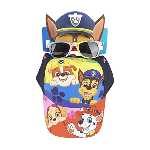 Ensemble Lunettes de Soleil et Casquette Pat Patrouille - 2 à 5 ans - Protection UV 400 et Filtre de Catégorie 3 - Casquette Enfant avec Scratch Réglable -...