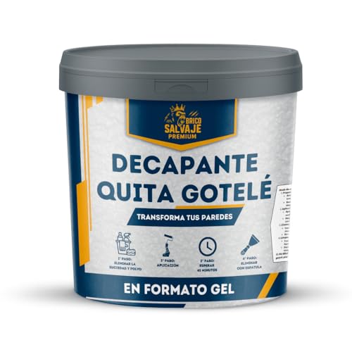 Decapante Quita Gotelé – Elimina Gotelé Fácilmente de Paredes y Techos – Gel Eficaz, Rápido y Limpio – Ideal para Reformas, Pared Lisa sin Lijado ni Vapor (750 ML)