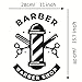Barber Shop Wall Decal - Classic Red Blue Barber Pole & Scissors Design | Removable Vinyl Sticker for Hair Salon, Glass Door, Mirror or Wall | DIY Retro Barbershop Window Decor AFN159 (Black)