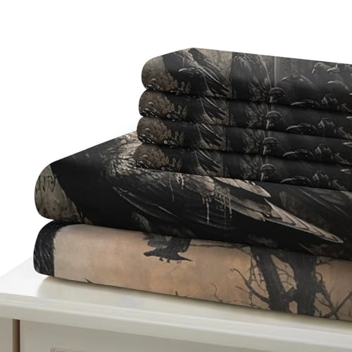 Housse de couette corbeau imprimé 3D literie douce microfibre - 7