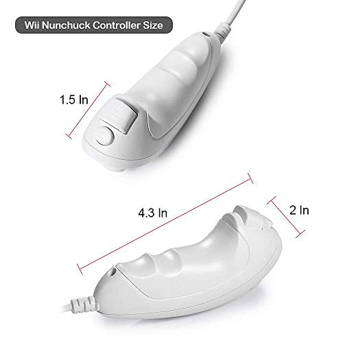 Image of MODESLAB Wii Nunchuck Controller, 2 Pack Nunchuk Controllers Replacement Remote Joystick Gamepad Controller Compatible with Wii Wii U Console