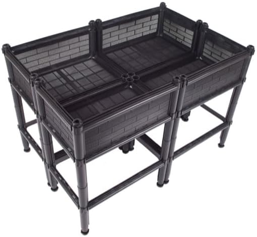 Jardinera elevada elevada con patas de 7 pulgadas de profundidad, material no tóxico protegido contra el sol, 36 pulgadas de largo x 24 pulgadas de