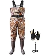 SaphiRose Men's Bootfoot Chest Wader 2-Ply Nylon/PVC Waterproof Fishing & Hunting Waders with Boo...