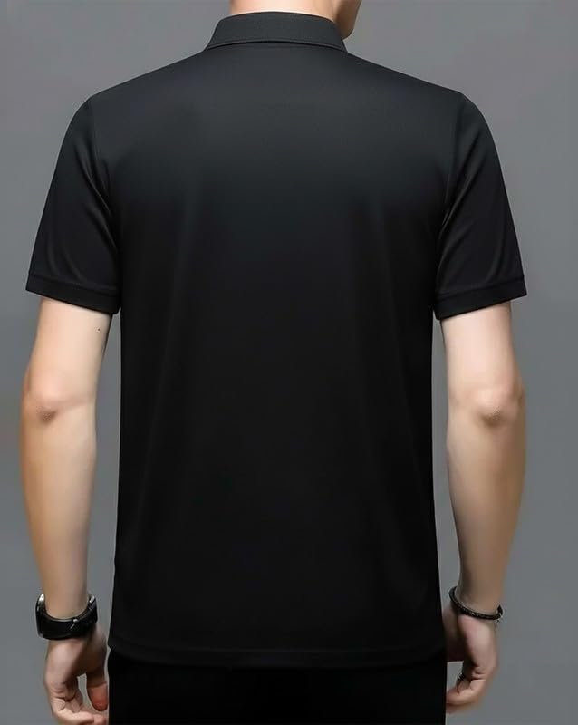 Image of AUSK Men Printed Polo Neck Cotton Blend T-Shirt (Regular Fit, Half Sleeve) || Tshirts for Mens