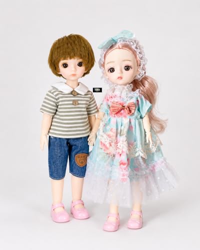 Image of DSR 30 CM Boy & Girl Fashion Doll Set | Cute Couple Dolls with Pink Shoes | Stylish Kids Toy (30CM) (BOY & Girl)
