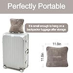 Travel Blanket Pillow, Premium 2 in 1 Flannel Airplane Blanket Compact for Travel,Office, Home,Travel Essentials Accessories for Plane and Car,Compact Office Blanket (Gray) - Image 5