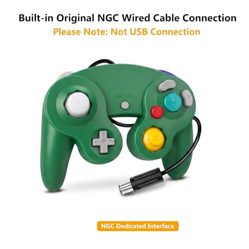 Image of FIOTOK Gamecube Controller,Wired Controller for Wii & Gamecube-Green&Orange