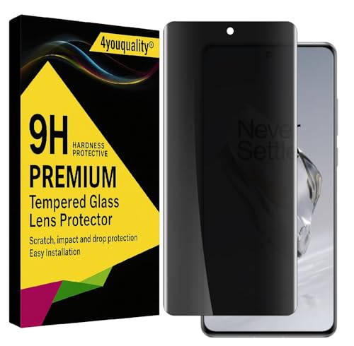 Image of 4youquality (1Pack Privacy Tempered Glass for Oneplus 12 | Curved UV Privacy Screen Protector Guard for Oneplus 12 | Full Screen Coverage /Anti Spy /HD /Easy Application | Fingerprint Working /9H Hardness