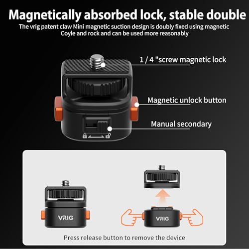 VRIG Claw Mini Quick Release Plate Tripod QR Camera Mount Adapter, Quick Setup Kit with 1/4\'\' Screw for Canon/Sony/Nikon Cameras/Zhiyun/Feiyu/DJI/Moza Stablizers Switch Between Tripod/Monopod/Slider