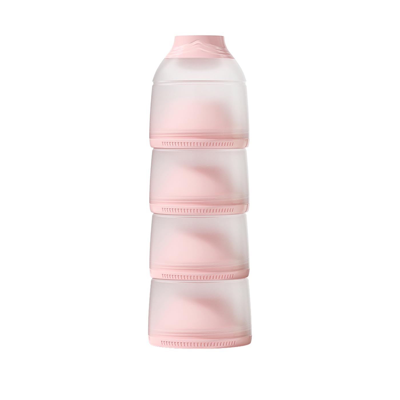 Oberni Baby Formula Dispenser, Portable 4 Layer Milk Powder Container, Pink