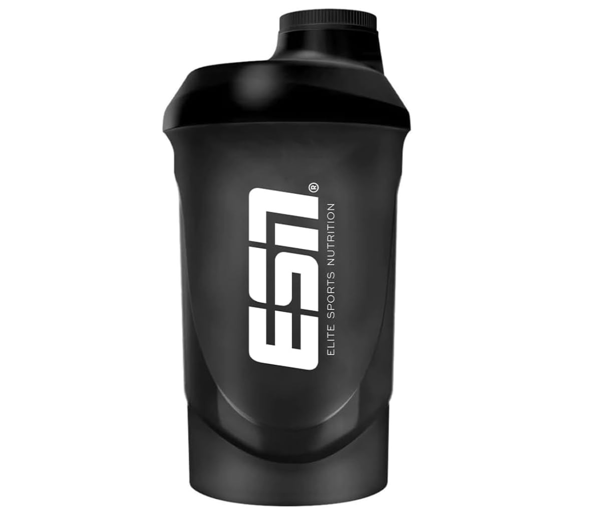 ESNShaker, Black, 600 ml, Leak-Proof, Shaker with Measuring Scale for Easy Dosing, BPA & DEHP Free