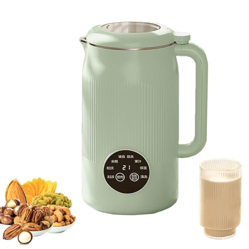 8-in-1 Nut Milk Maker Machine – Easily Prepare Homemade Almond, Soy & Oat Milk with Self-Cleaning, Keep Warm & Water Boil Functions (Green)