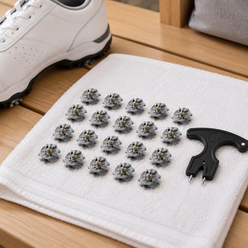 Spikes de golf antideslizantes para evitar resbalones en césped húmedo con llave de ajuste 6