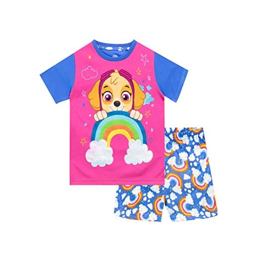 Paw Patrol Pijamas la Patrulla Canina de Manga Corta para niñas Skye Multicolor 4-5 Años