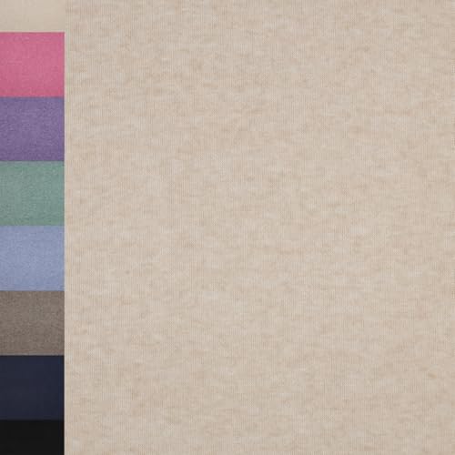 MAGAM-Stoffe Adele super weicher Strickstoff für Kleidung Meterware ab 50cm (01. Meliert natur)