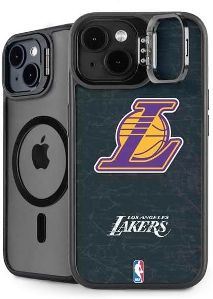 Skinit Kickstand Phone Case Compatible with iPhone 14 - Officially Licensed NBA Los Angeles Lakers Dark Rust Design