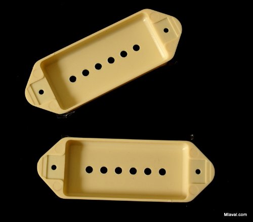 A Set of P-90 Dog-ear Pickup Covers 50/52mm Pole Spacing, Cream