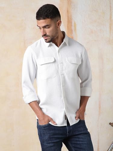 Image of High Star Men's Full Sleeve Double Pocket Shirt | Stylish Casual Shirt for Men | Trendy & Comfortable