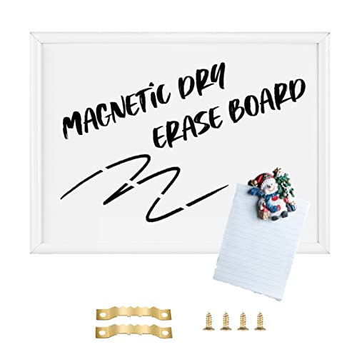 Okydoky Petit tableau blanc magnétique avec cadre en bois, effaçable à sec, à suspendre, pour l'école, la maison, le bureau (BB-WH-2737)