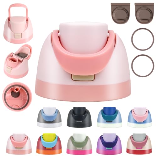 NebkDask Replacement Lid for Owala Freesip Compatible with Owala Cup 16oz 24oz 32oz 40oz BPA-Free Leakproof Cap Water Bottle for Owala Bottles with two Stoppers and two O Seal Rings(Pink)