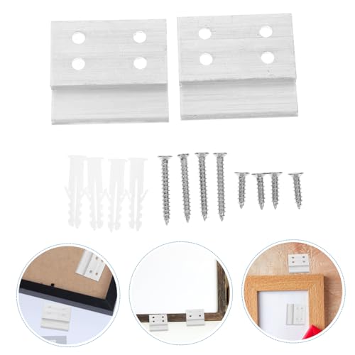 Image of 2pcs French Cleat Picture Hanger Heavy Duty Aluminum Alloy Wall Mounting Hooks for Photos Mirrors