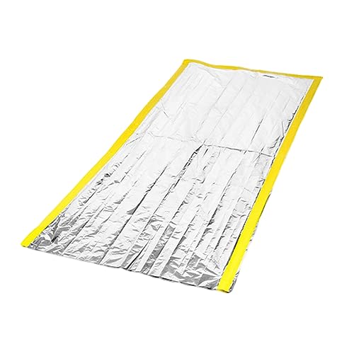 NAMOARLY Outdoor Emergency Reusable Thermal First Aid Blanket for Camping and Survival Silver Foil Design Lightweight and Compact for Hiking and Outdoor Activities Silver and Yellow