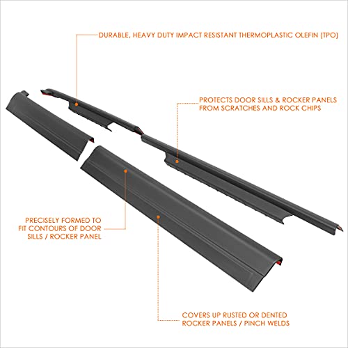image for PM PERFORMOTOR 4-Piece Set Rocker Panel Sill Plate Cover Compatible wi