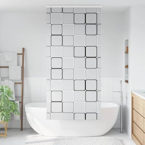 Rideau de douche discret avec boîtier pour une salle d'eau épurée et nette
