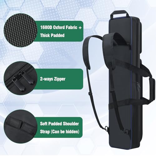 Aleemin Pool Cue Case 4x5, Pool Cue Carrying Case Soft Padded Billiard Stick Bag with Multi-pocket for 4 Butts and 5 Shafts, Pool Stick Case Cue Bag with Backpack-straps for Pool Cues and Accessories