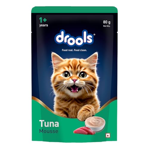 Image of Drools Adult Cat Wet Mousse 80g | Tuna | High Protein | Supports Hydration & Easy Digestion | Grain Free | No Artificial Additives | Enriched with Vitamins & Antioxidants