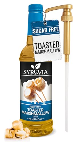 Syruvia Sugar Free Coffee Syrup, Toasted Marshmallow Flavored Syrup for