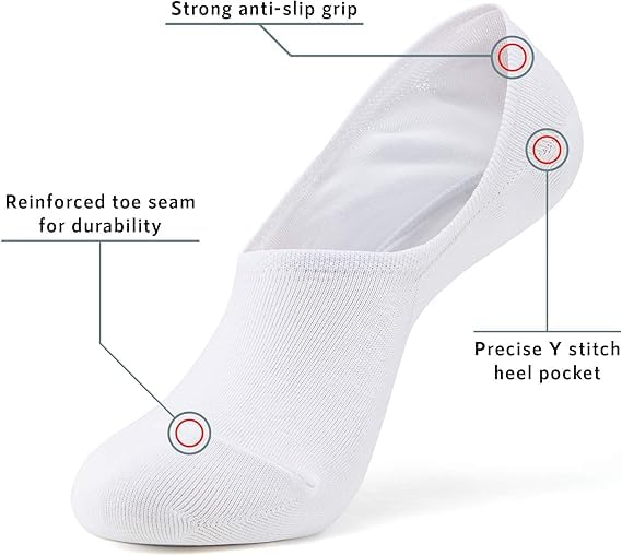 MONFOOT Men's/Women's 4 Pairs Invisible No Show Non slip Socks, Multipack2