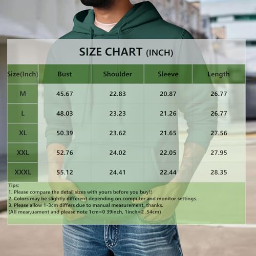 Hoodies For Men Y2K Long Sleeve Solid Color Sweatshirts Fall Pullover Hooded Neck Tops Warm Sweatshirts With Pocket3