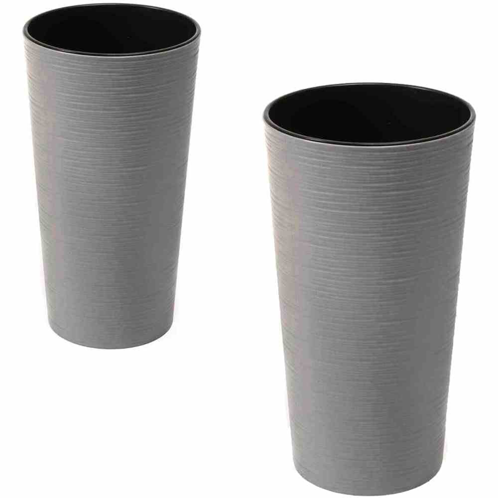 Pots Siena Garden Eco Locon gris lot de 2 pour éviter la décoloration des bacs