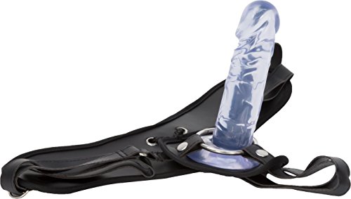 NMC Strapon Black Pu Harness With Two Rings Black Taille Unique