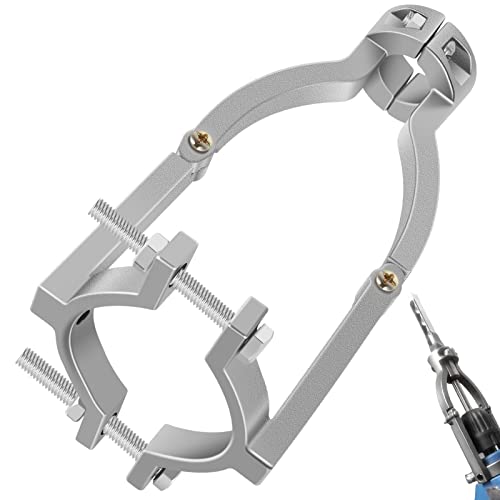 Square Hole Drill Bit, Adapter High Carbon Steel High Precision Square Hole Drill Fixing Bracket Woodworking Positioning Drill Accessories (Gray)