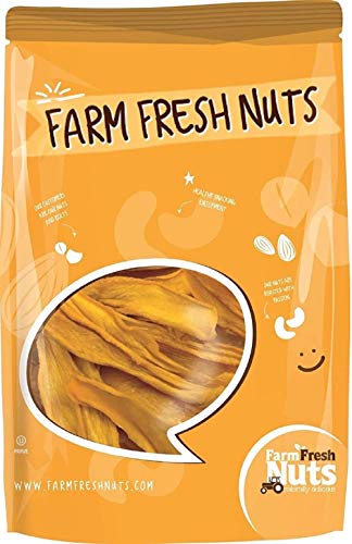Natural Dried Mango Slices (1 Lb.) - No Added Sugar or Preservatives - All Natural - Delicious Tangy Sweetness - Compares to Organic Mango - Super Healthy - Farm Fresh Nuts Brand
