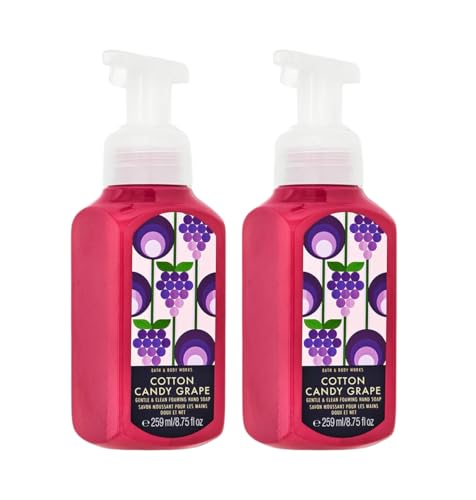 Bath and Body Works Cotton Candy Grape Gentle Foaming Hand Soap 8.75 Ounce 2-Pack (Cotton Candy Grape)